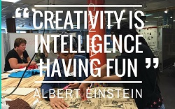 quote Creativity is Intelligence having fun by Albert Einstein. quote 