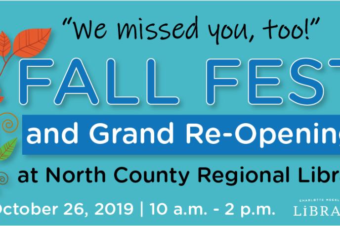 North County Regional Fall Fest and Grand Re-Opening set for Saturday, October 26, 2019 