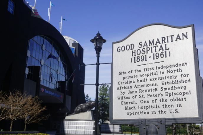 Charlotte Mecklenburg Library's Robinson-Spangler Carolina Room explains the history of Good Samaritan Hospital. Charlotte Mecklenburg Library's Robinson-Spangler Carolina Room explains the history of Good Samaritan Hospital.