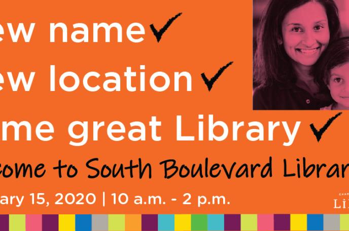 The Charlotte Mecklenburg Library's South Boulevard Library branch will celebrate its grand opening on February 15, 2020.