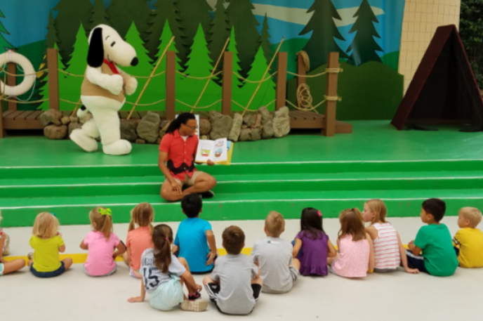 Snoopy Storytime at Carowinds Library Week in partnership with the Charlotte Mecklenburg Library