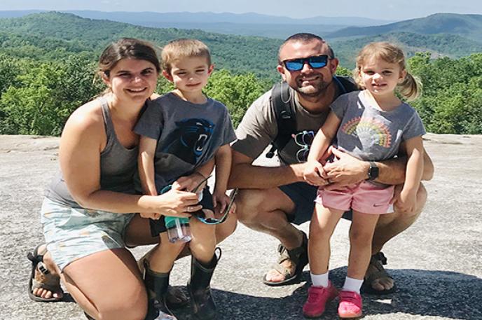 Picture of the Correll family who are avid users of the Charlotte Mecklenburg Library.