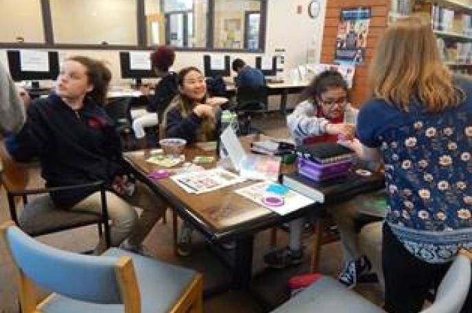 Students at Southwest Middle School in Charlotte, North Carolina participate in afterschool programming provided by Charlotte Mecklenburg Library's Steele Creek Library branch.