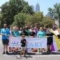 Charlotte Mecklenburg Library staff members participate in the 2019 Charlotte Pride Parade.