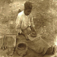 A Catawba potter. The Charlotte Mecklenburg Library's Robinson-Spangler Carolina Room looks at the history of Native Americans in North Carolina.