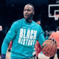 Terry Rozier of the Charlotte Hornets wears his NBA’s “Built by Black History” t-shirt earlier this month.  Photo copyright by Charlotte Hornets on Twitter. 