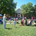 Charlotte Mecklenburg Library customers enjoy summer time at Davidson Library in Davidson, North Carolina